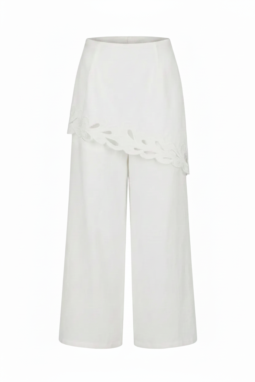 Embroided Cut out Detail Pants 739