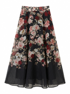 BLK FLORAL WHITE WITH SKIRT  9336