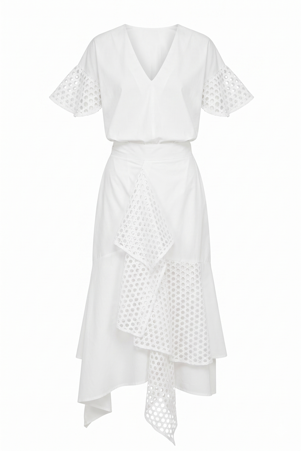 Top and skirt Set with Eyelet Detailing