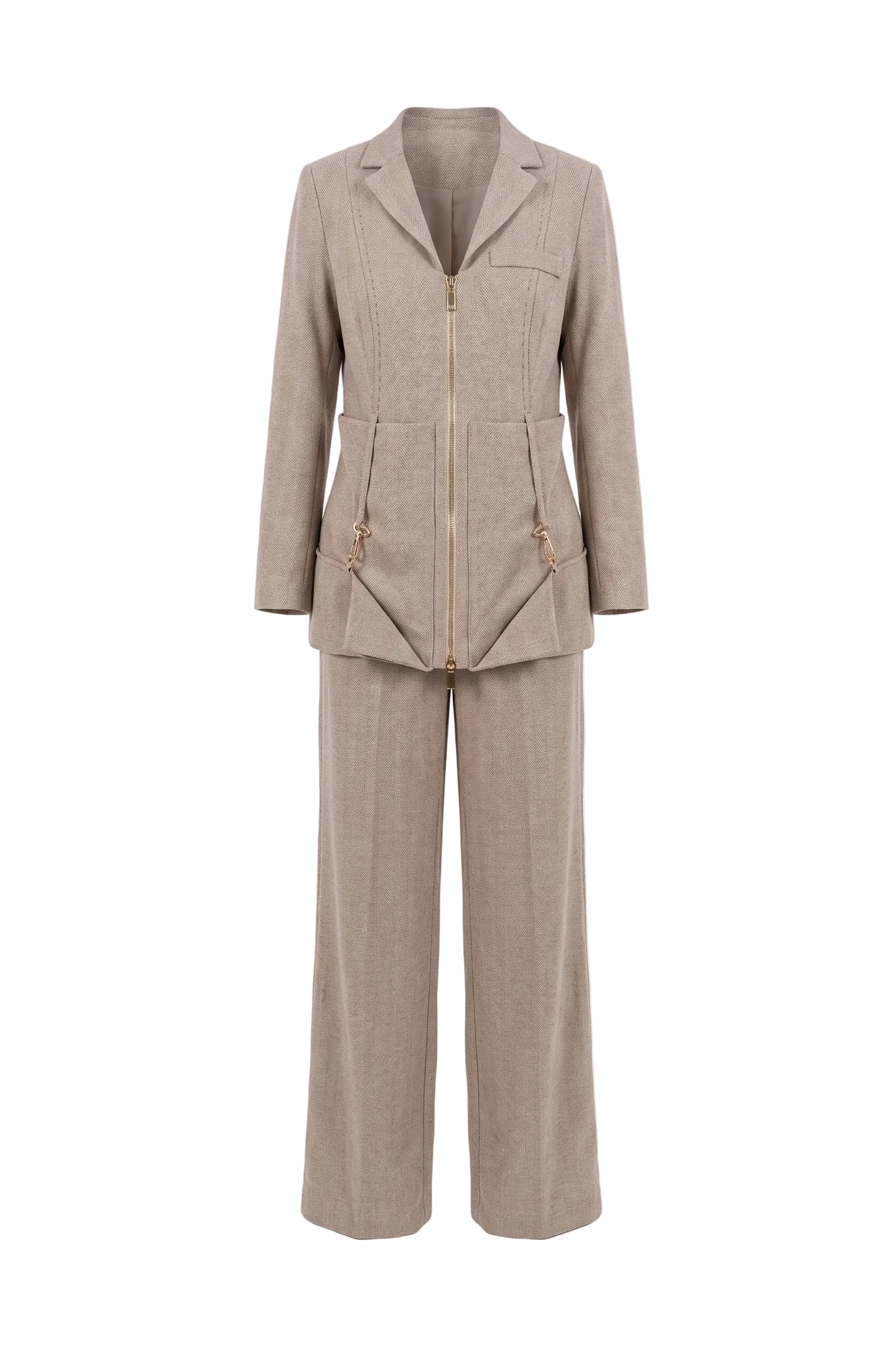 Beige Suit Set with pocket