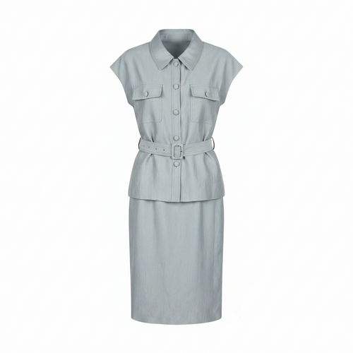 Women's Belted Vest & Skirt Set – 281