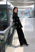 BLACK CRYSTAL VELVET SET