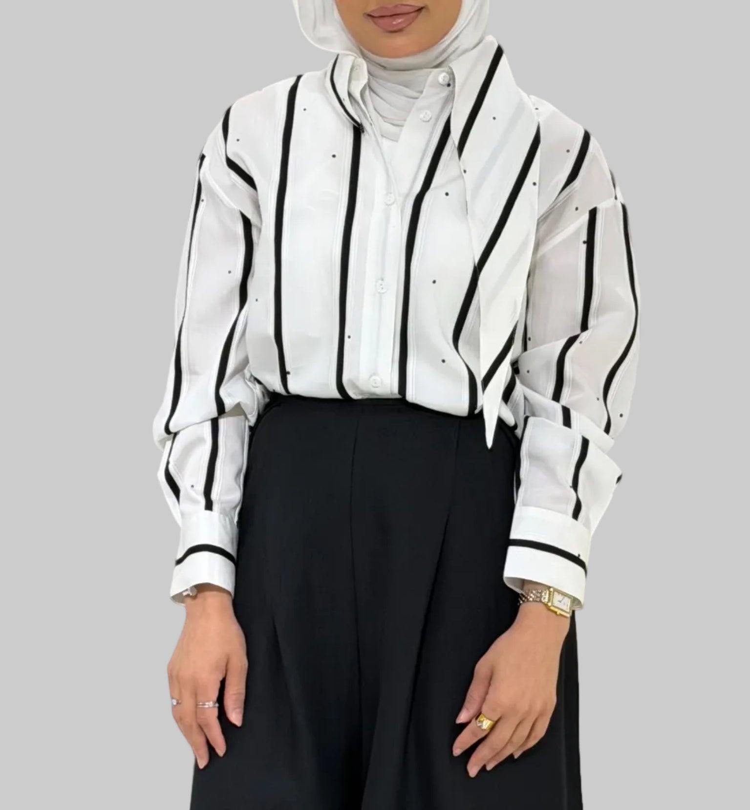 STRIPED SHIRT WITH STRASS