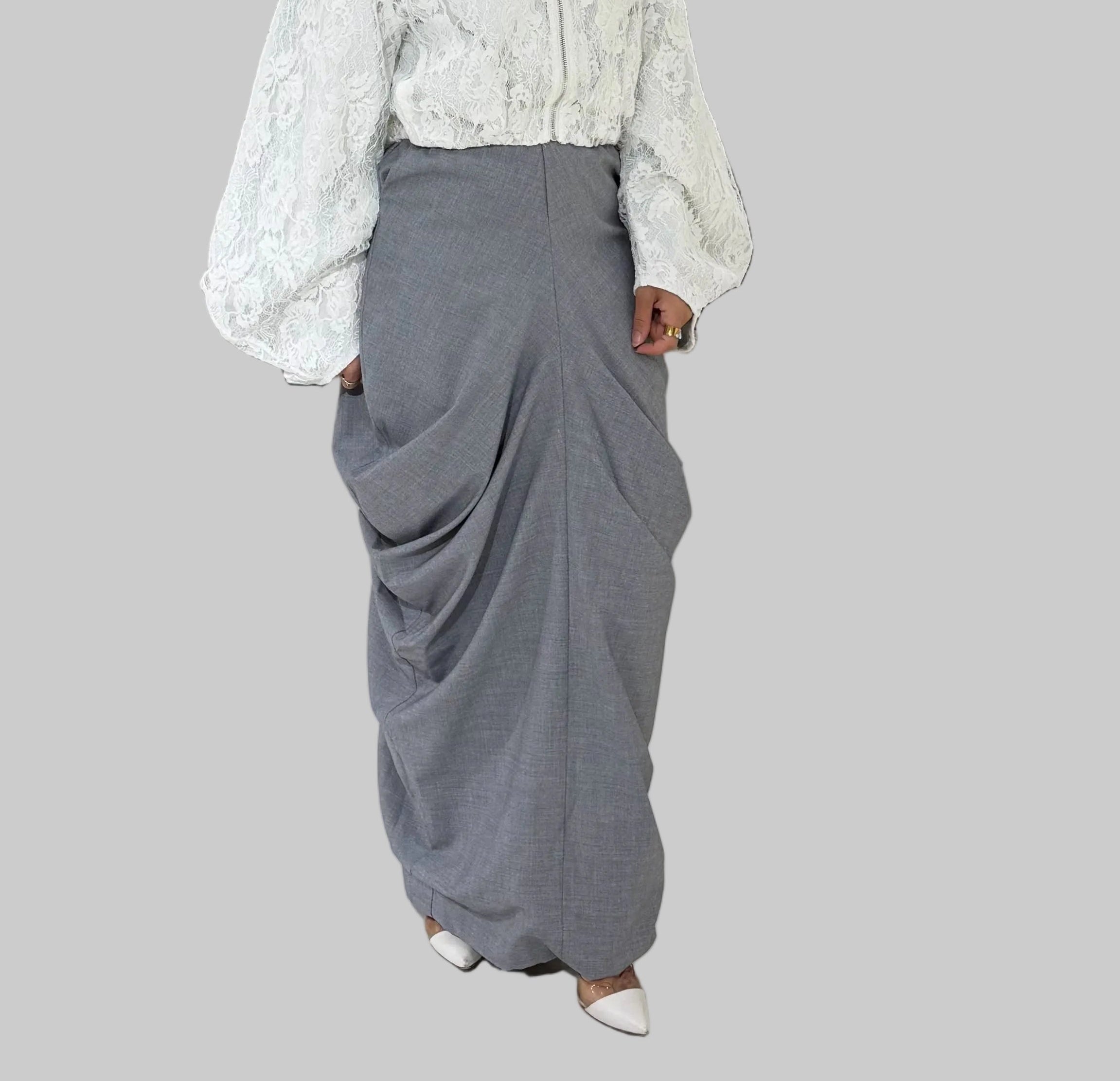 GRAY SKIRT-7878