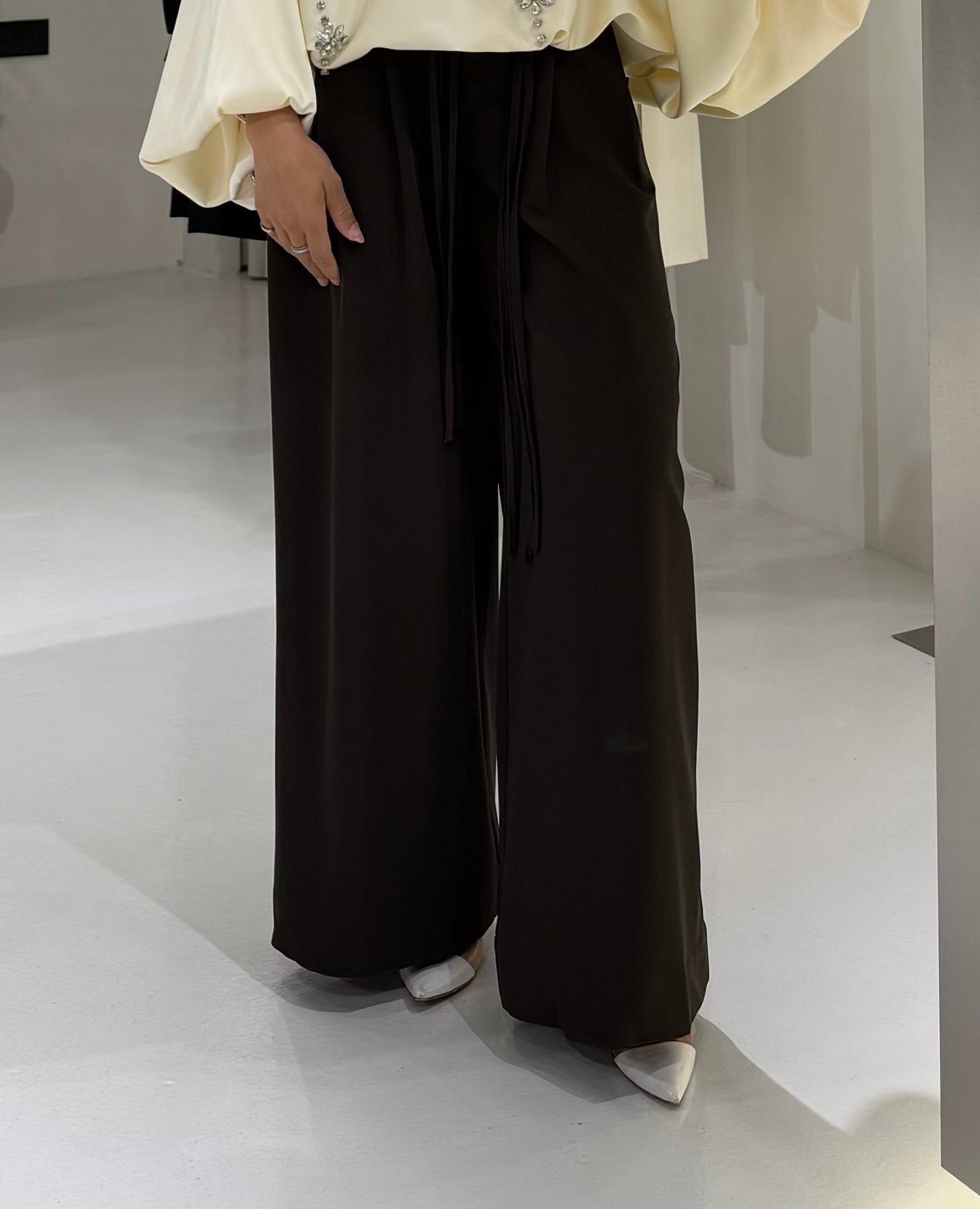 COFFEE TROUSER W BRAID BELT