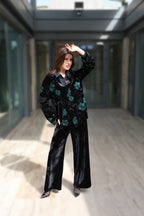 GREEN CRYSTAL VELVET SET