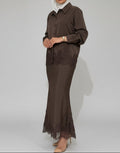 SILK TOP AND SKIRT W DANTEL