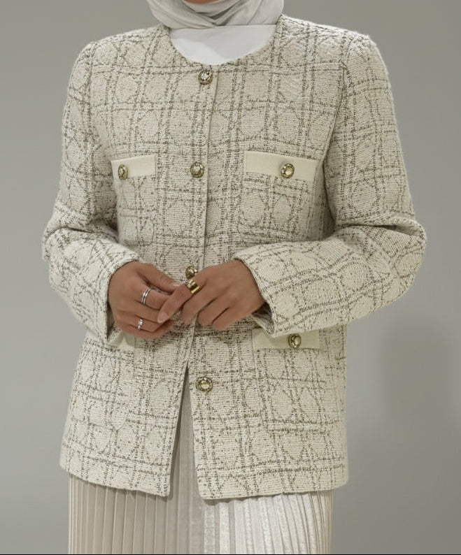 OFFWHITE GOLD TWEED JACKET 26013