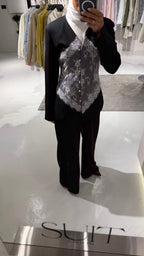 TOP w DANTEL & PANTS 656