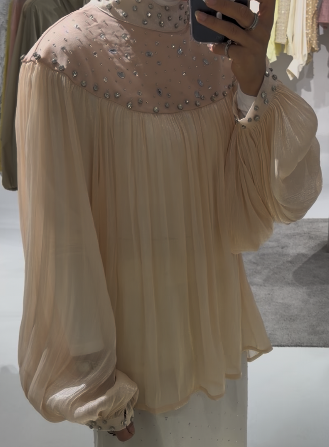 STAIN SHIRT WITH TOP STRASS