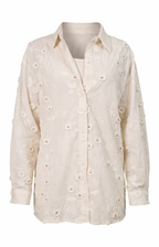Shirt floral strass off white