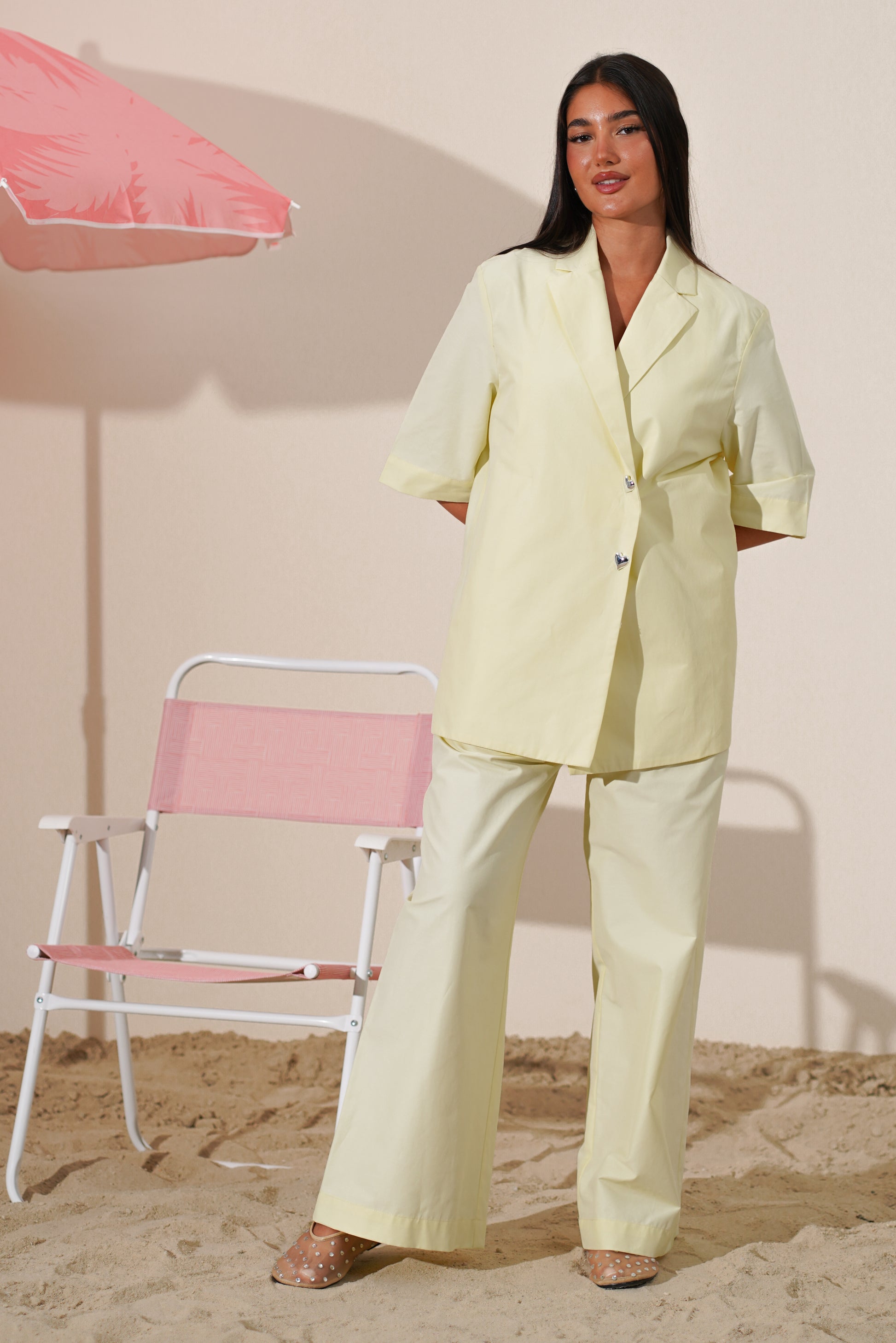 Short-Sleeve Blazer and pants Set