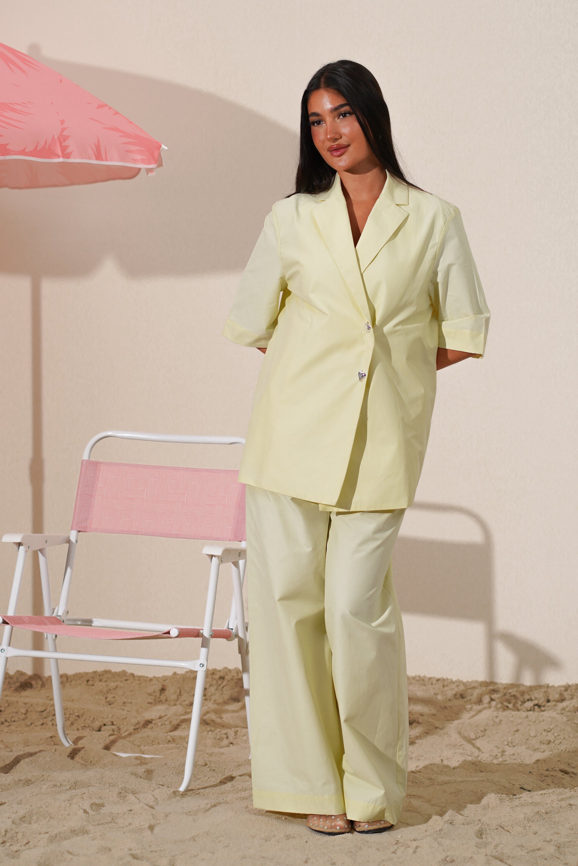 Short-Sleeve Blazer and pants Set