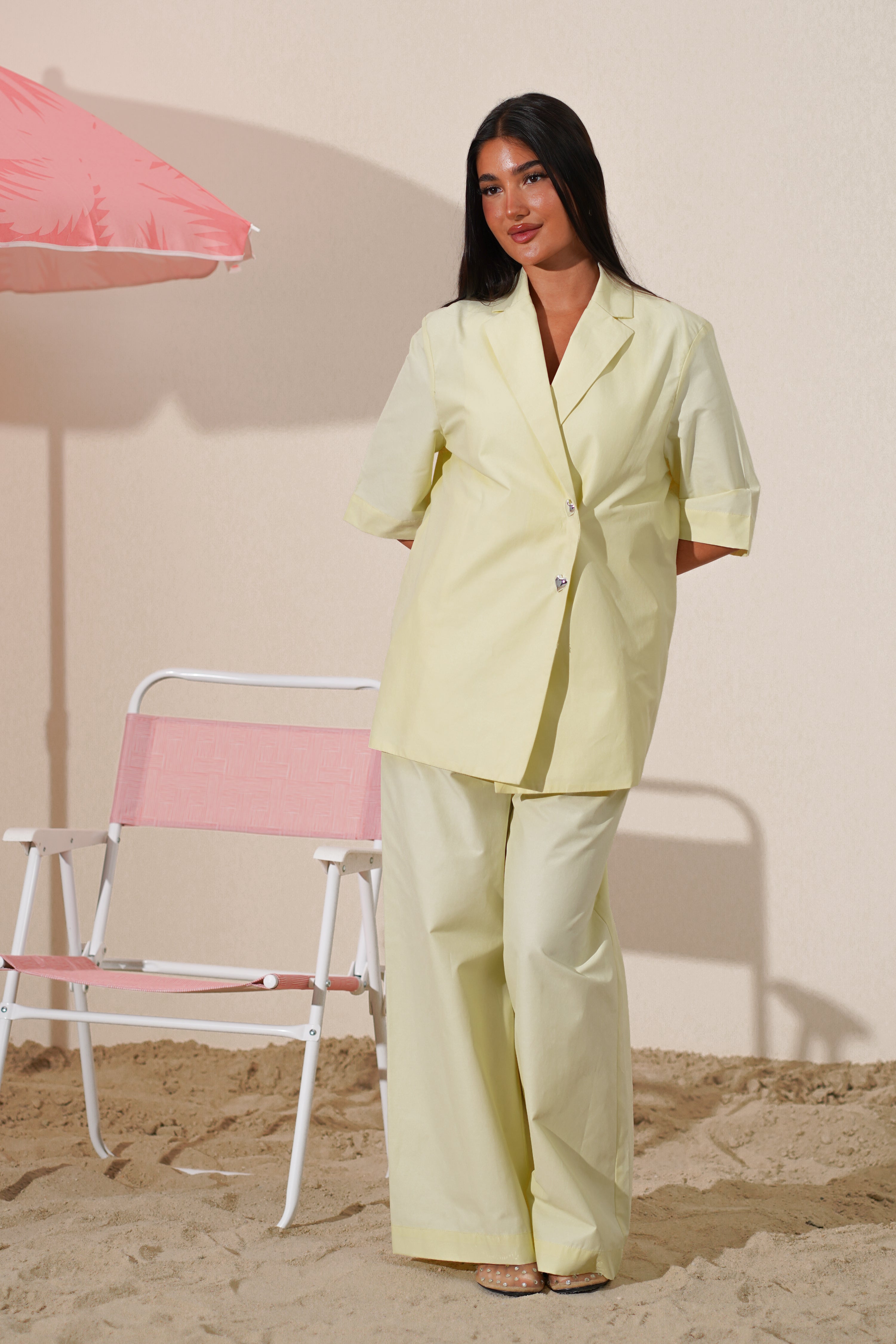 Short-Sleeve Blazer and pants Set