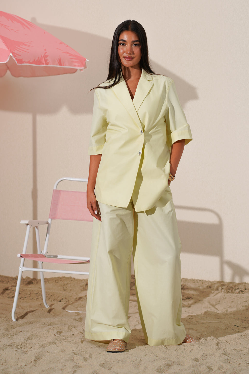 Short-Sleeve Blazer and pants Set