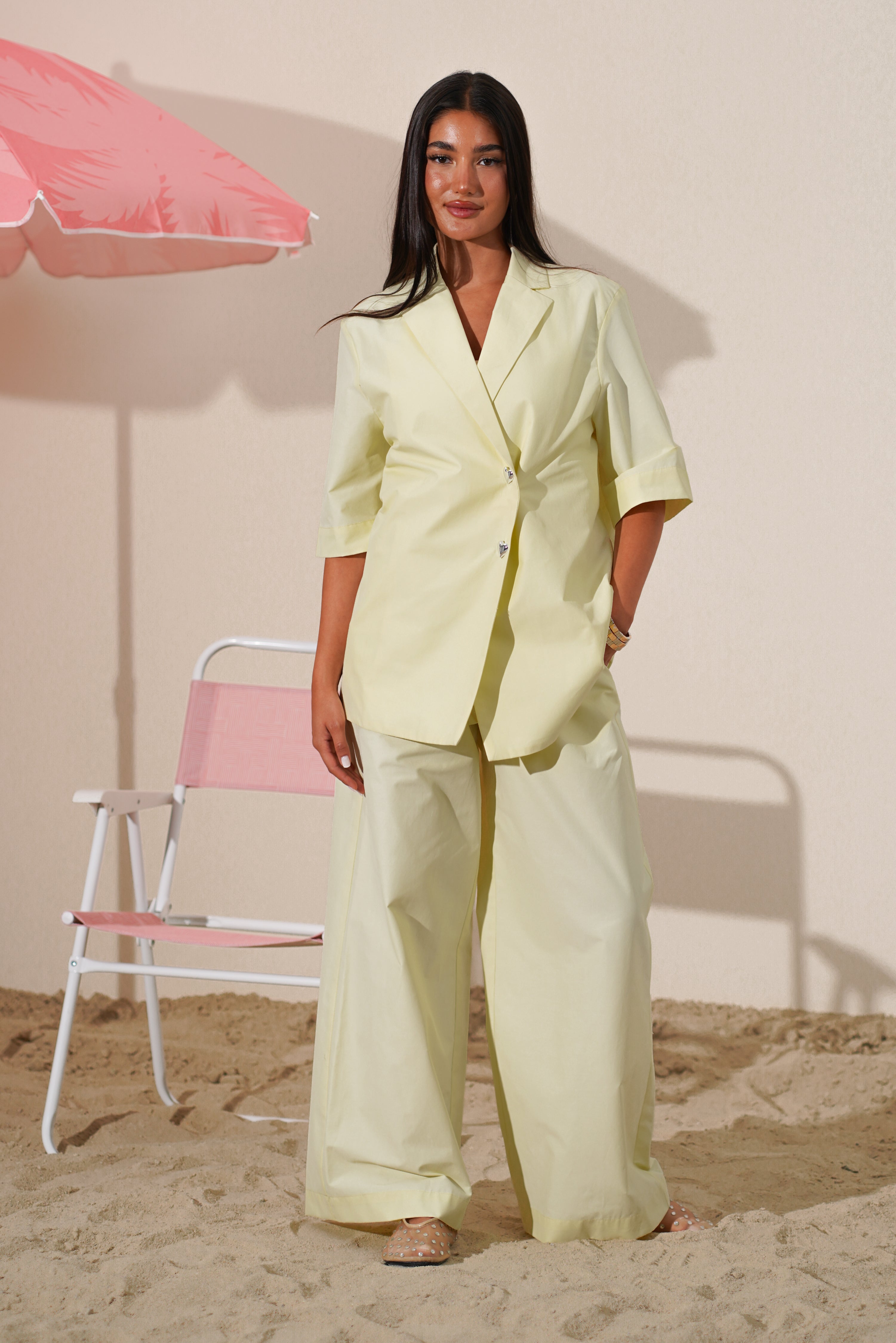 Short-Sleeve Blazer and pants Set