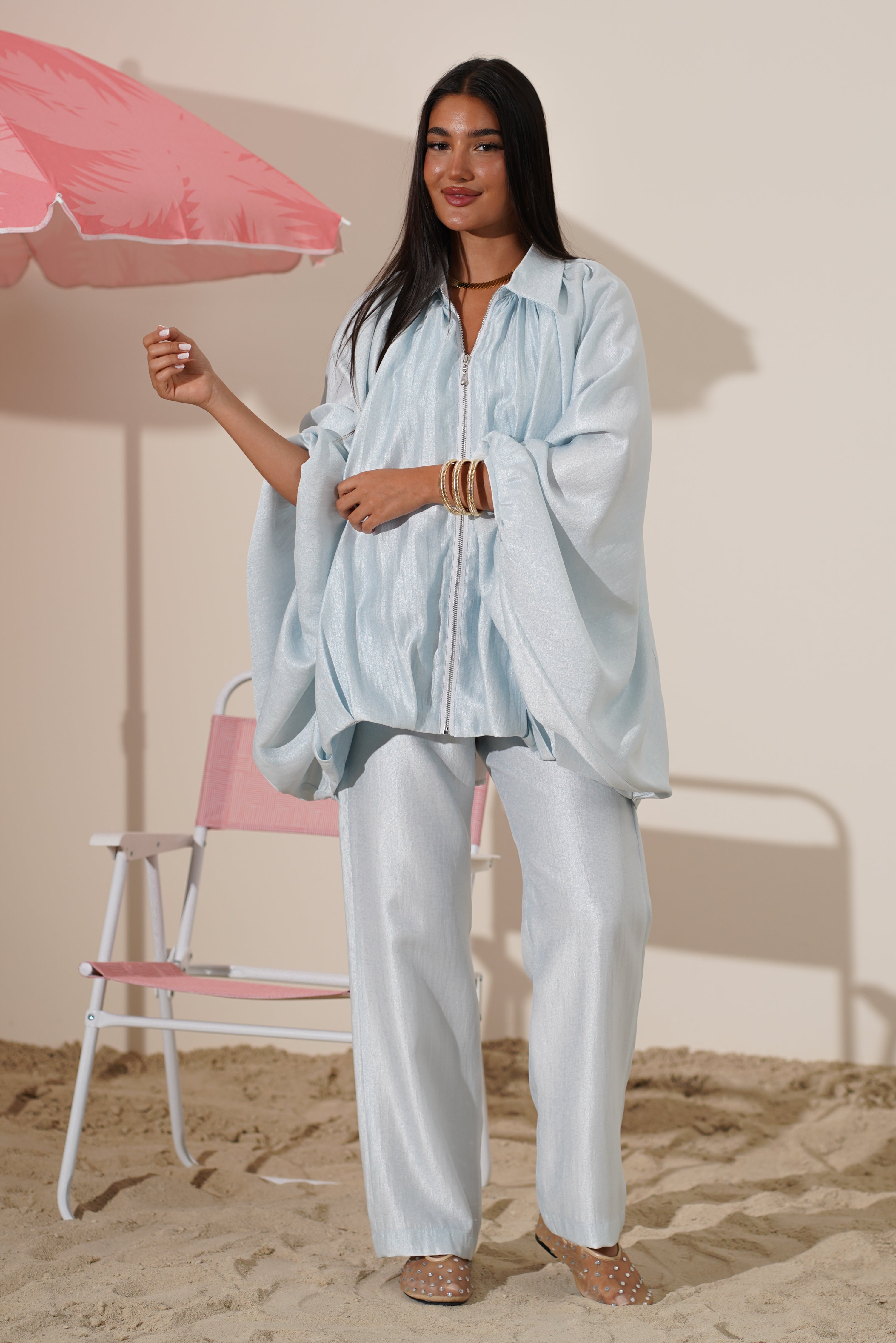 Draped Zip Set Jacket and pants