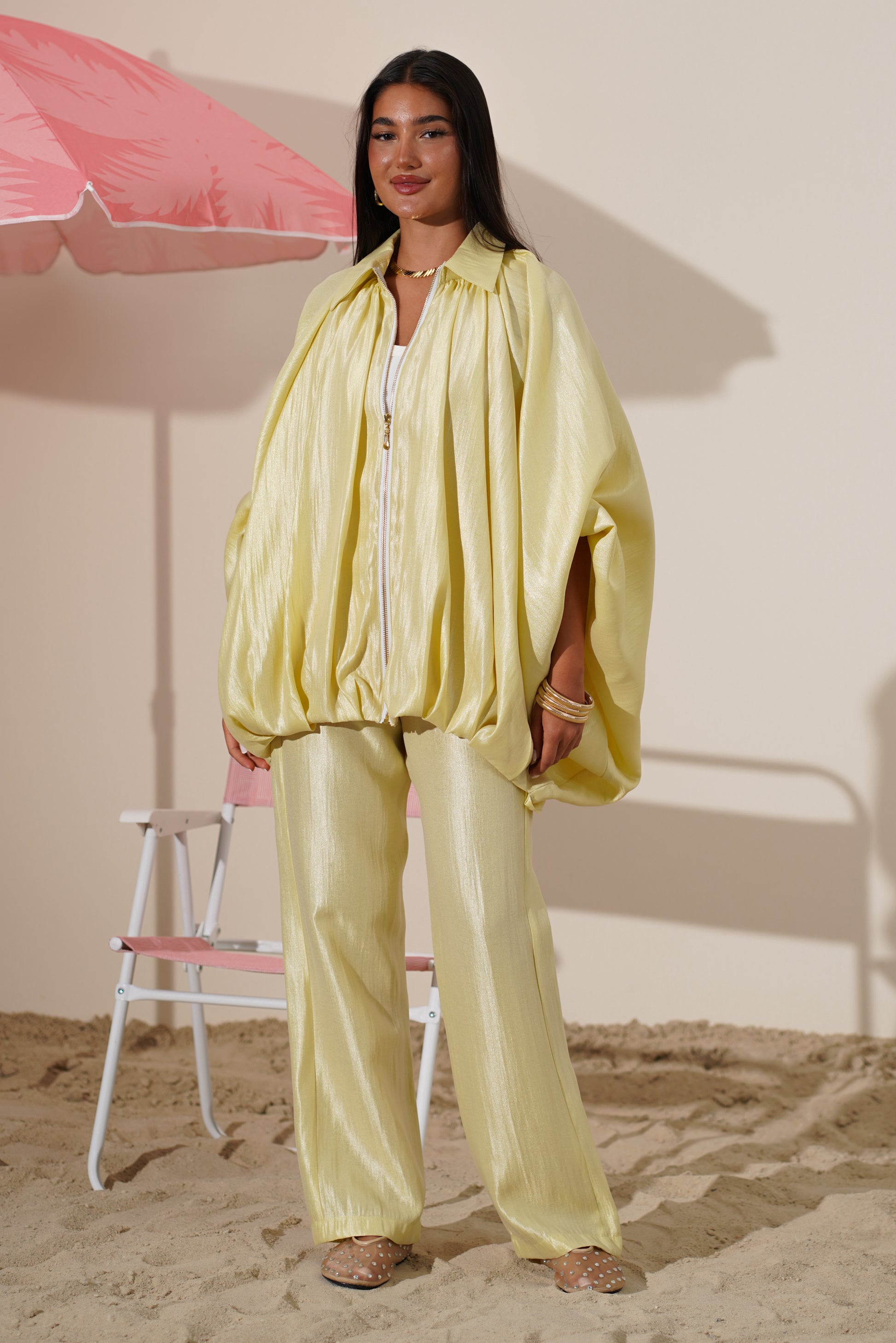 Draped Zip Set Jacket and pants