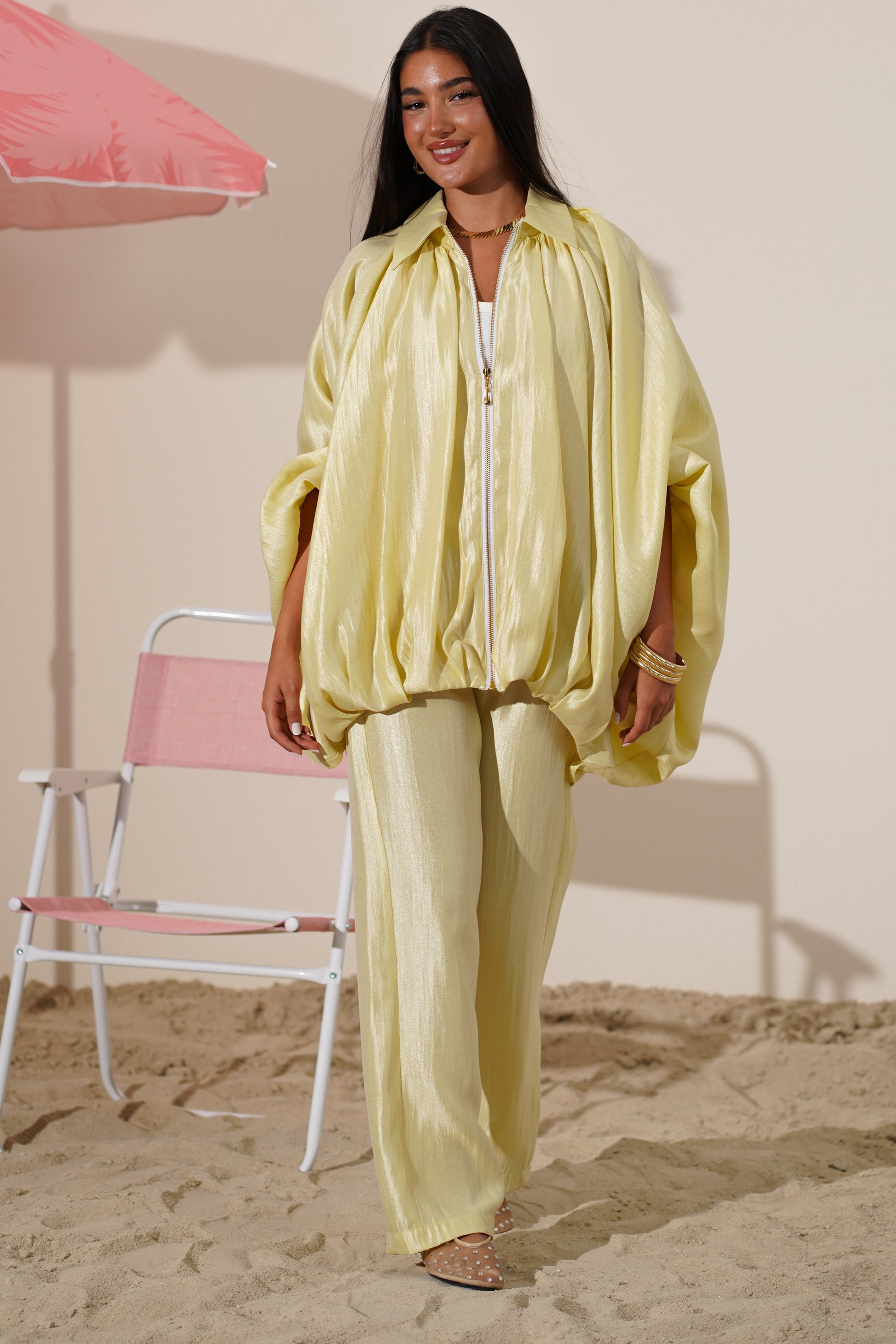 Draped Zip Set Jacket and pants