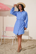 Sky Blue Shirt & Skirt Co-Or