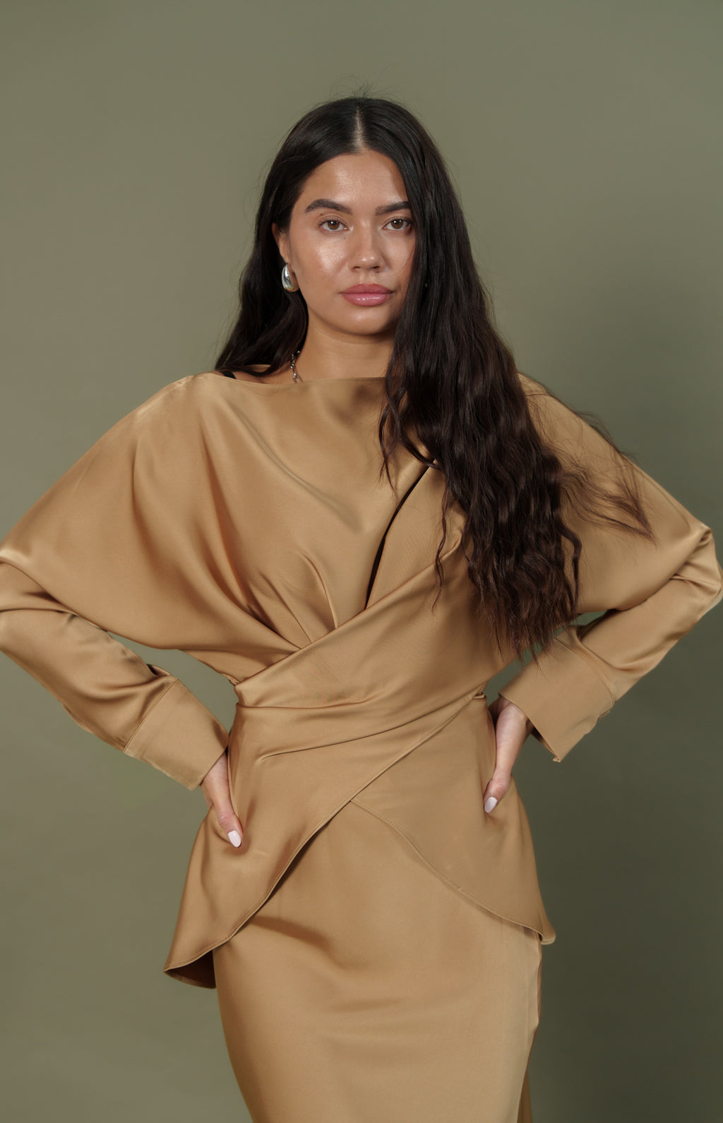 Silk top and skirt
