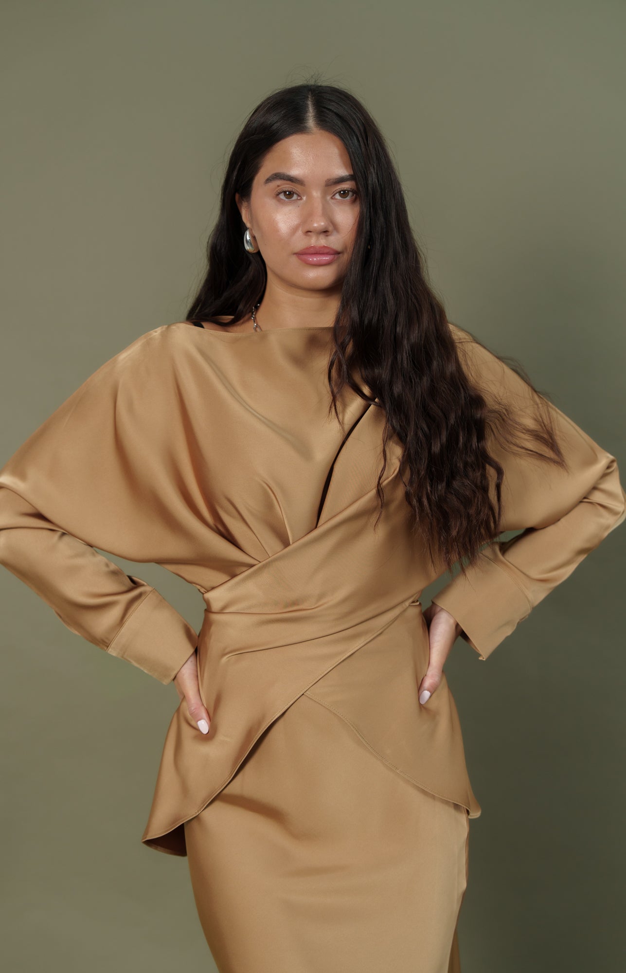 Silk top and skirt