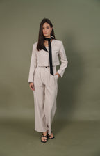 SUIT beige with dotted scarf