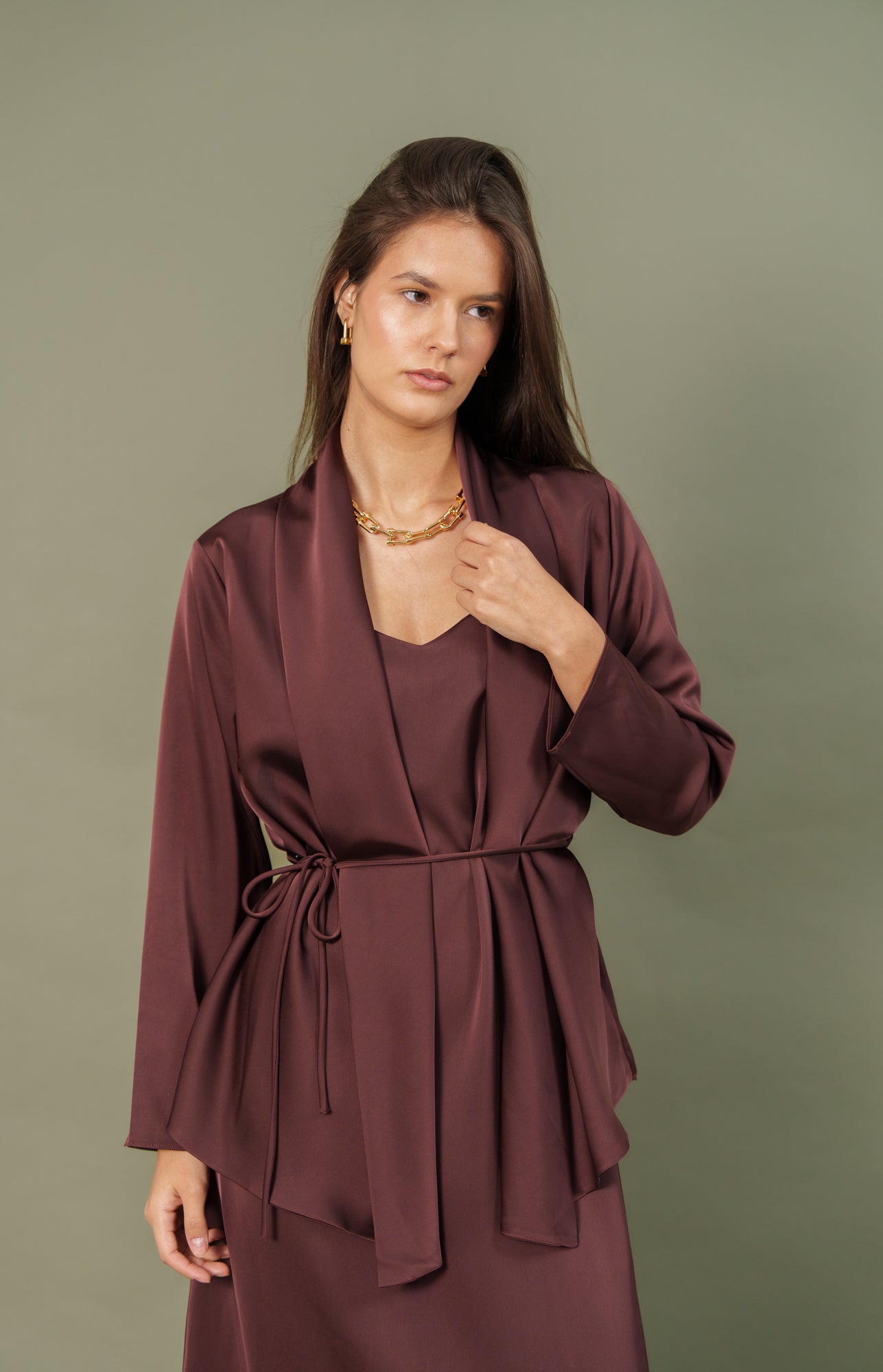 silk dress and top with belt