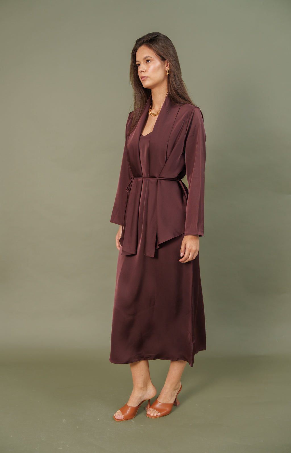 silk dress and top with belt