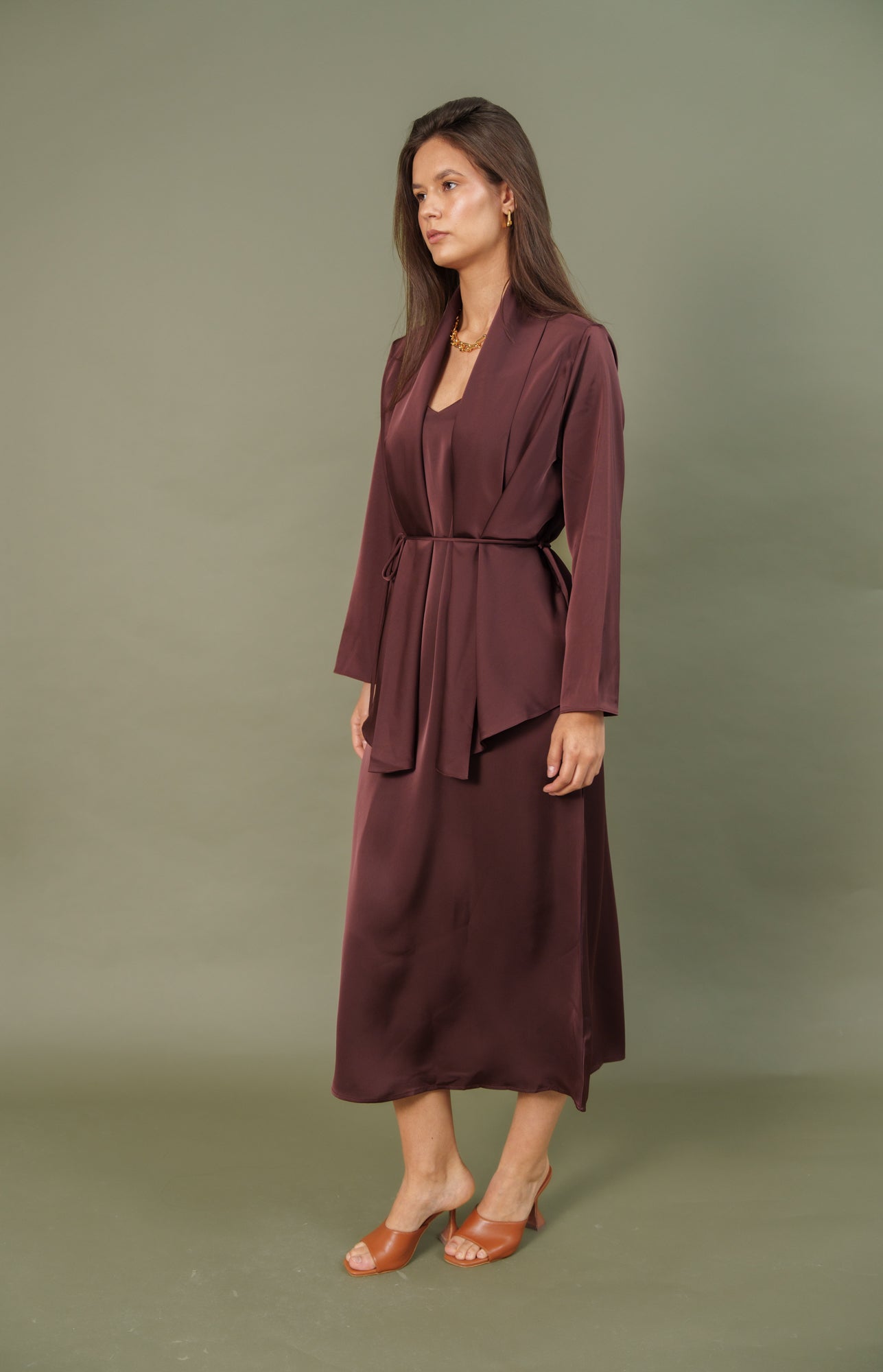 silk dress and top with belt