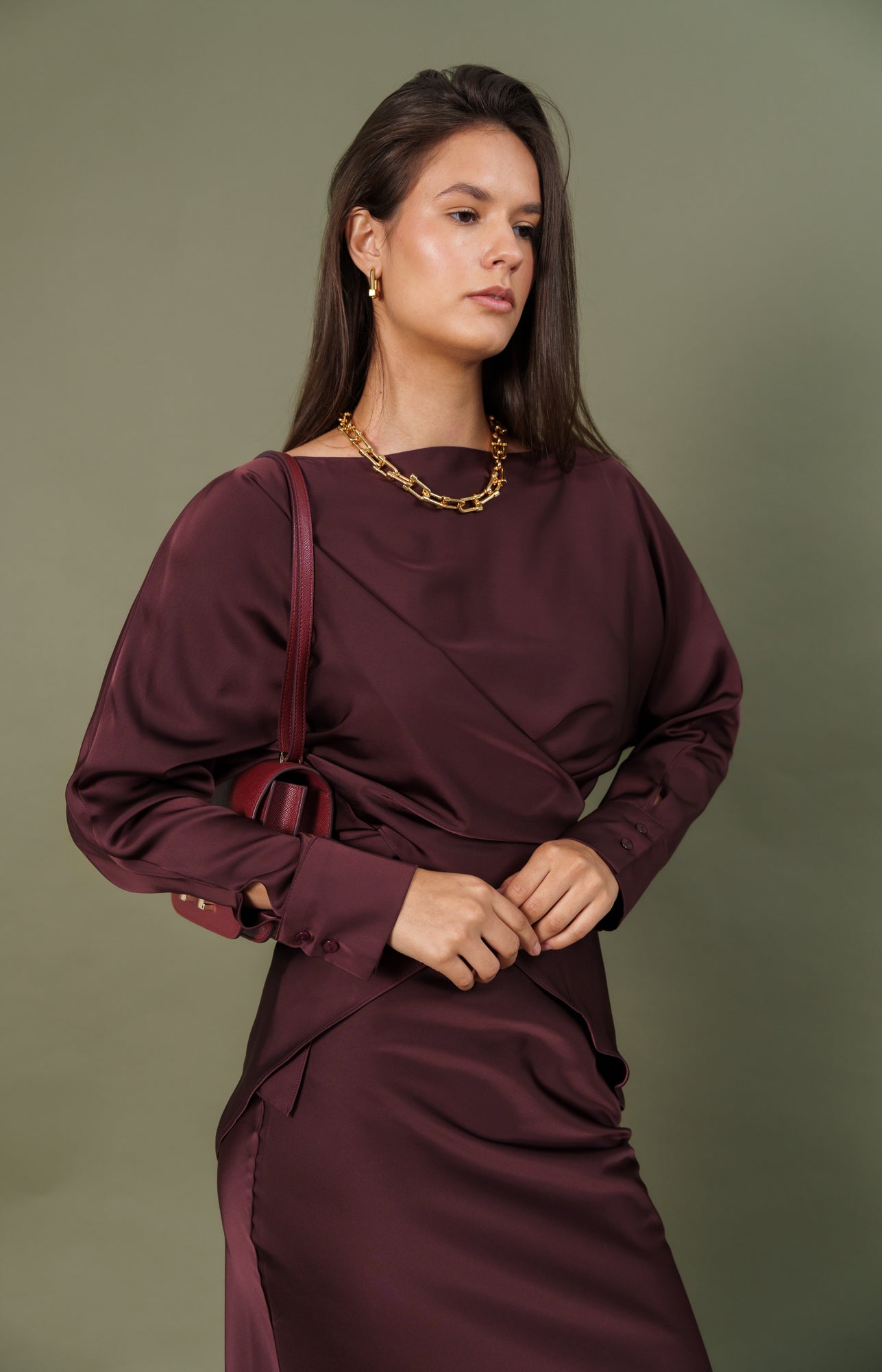 Silk top and skirt