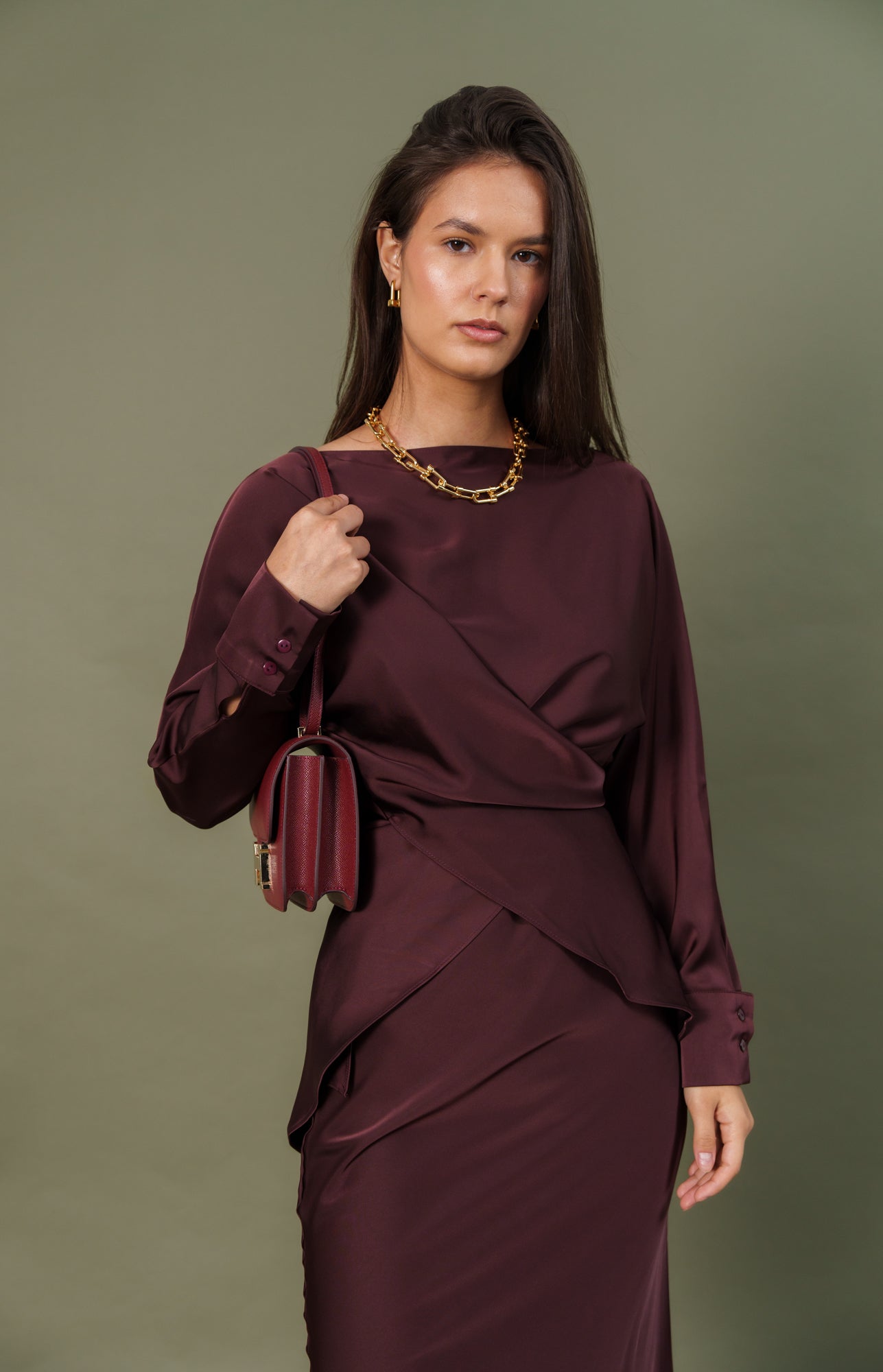 Silk top and skirt