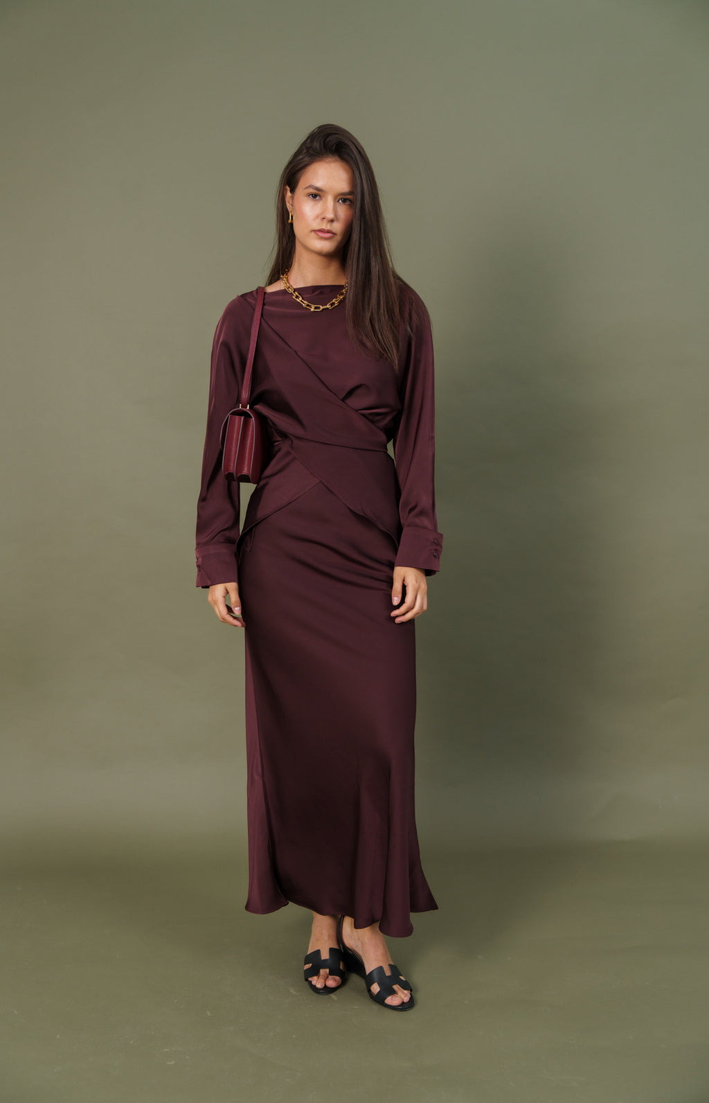 Silk top and skirt
