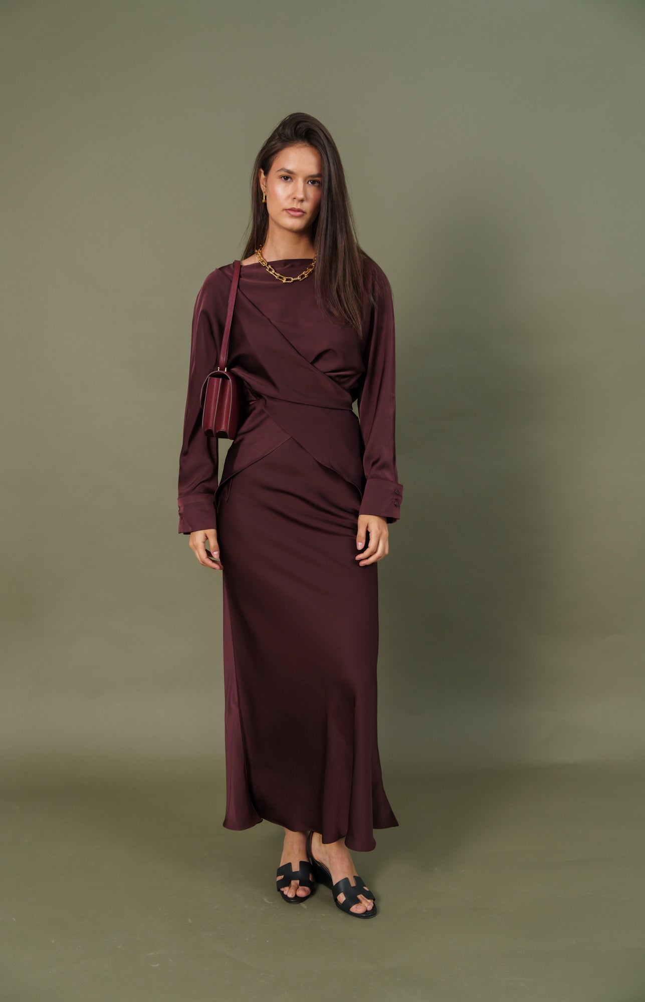 Silk top and skirt